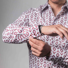 CAMISA CACTUS EST ROM BCO/VINO