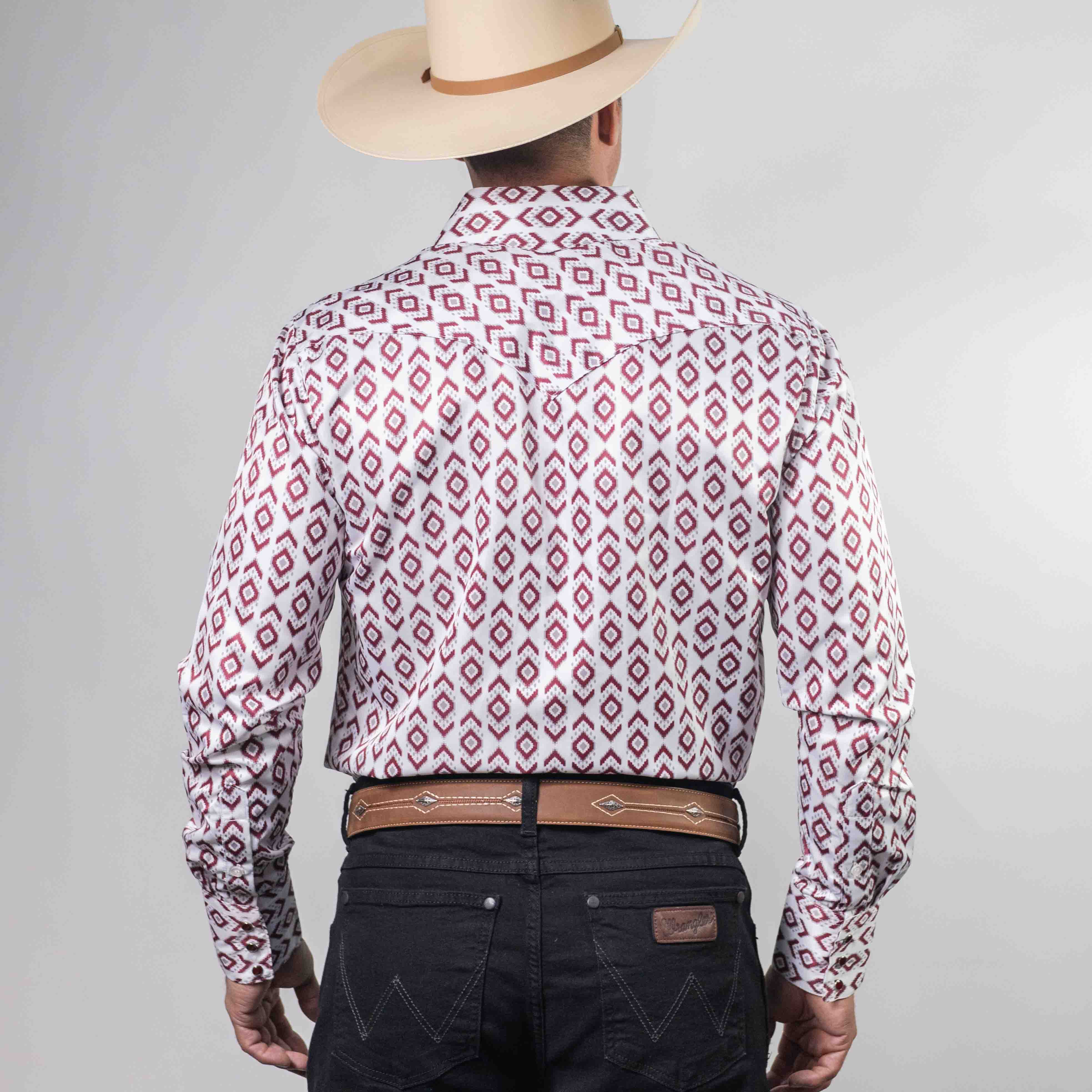 CAMISA CACTUS EST ROM BCO/VINO XLS