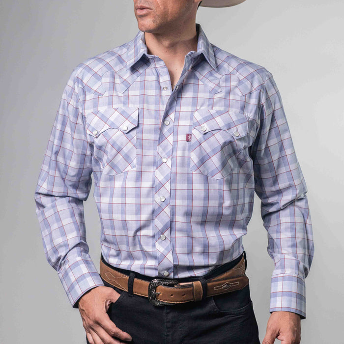 Camisa Far West Cuadros Celeste/Blanco