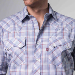 CAMISA FAR WEST CUA CELESTE/BCO
