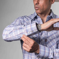 CAMISA FAR WEST CUA CELESTE/BCO