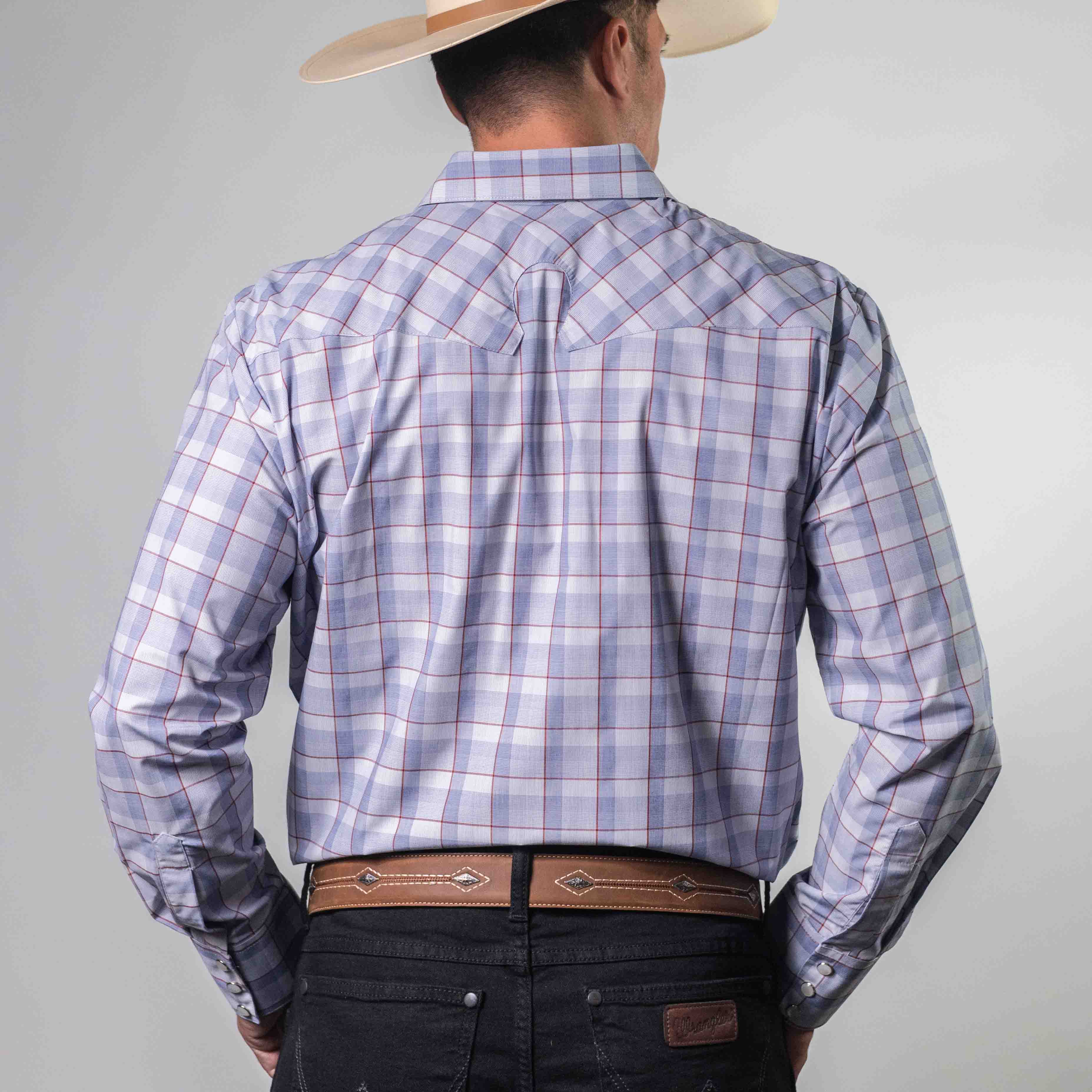 CAMISA FAR WEST CUA CELESTE/BCO