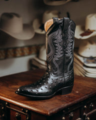 Bota Tejano Ave Print Ranch Negro 057