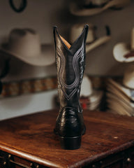 Bota Tejano Ave Print Ranch Negro 057