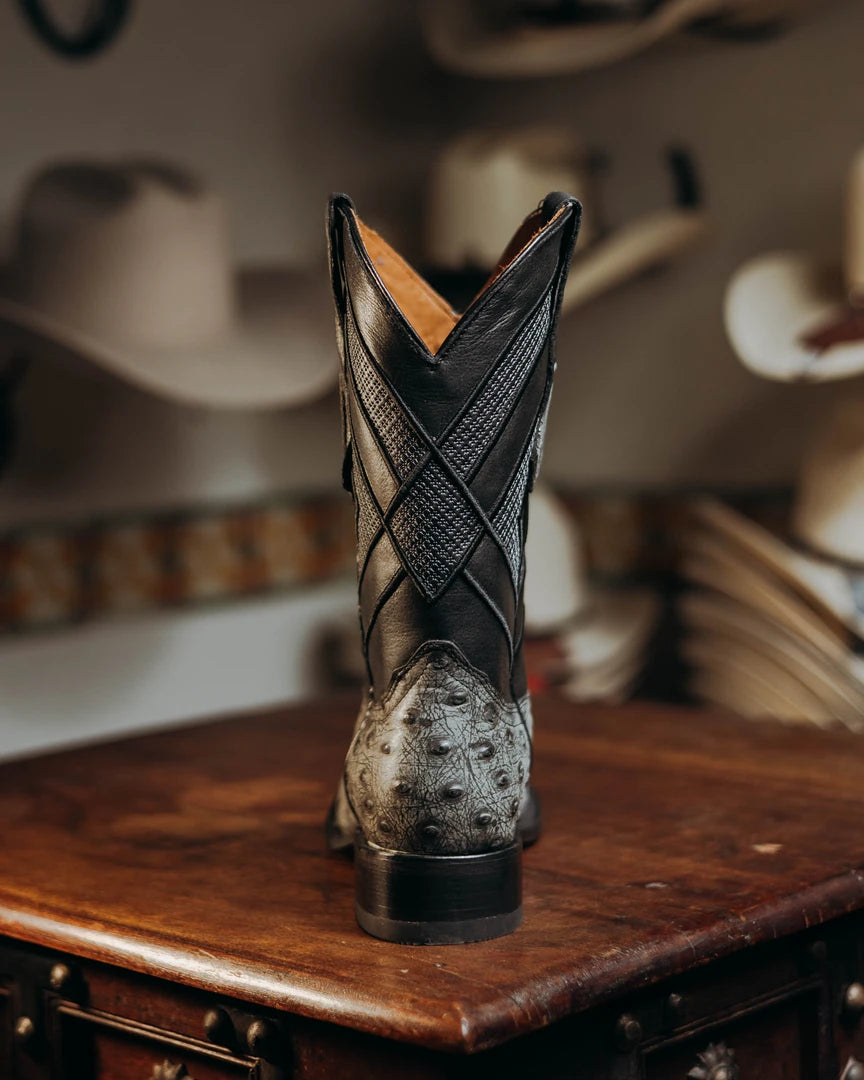 Bota Tejano Ave Print Ranch Gris 059