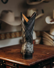Bota Tejano Ave Print Ranch Gris 059