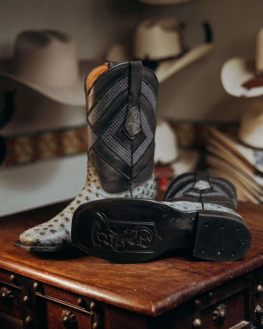 Bota Tejano Ave Print Ranch Gris 059