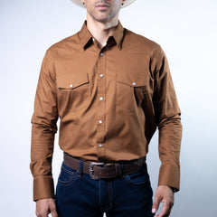 CAMISA MONTERO LISA CAFÉ