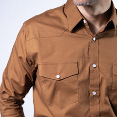 CAMISA MONTERO LISA CAFÉ