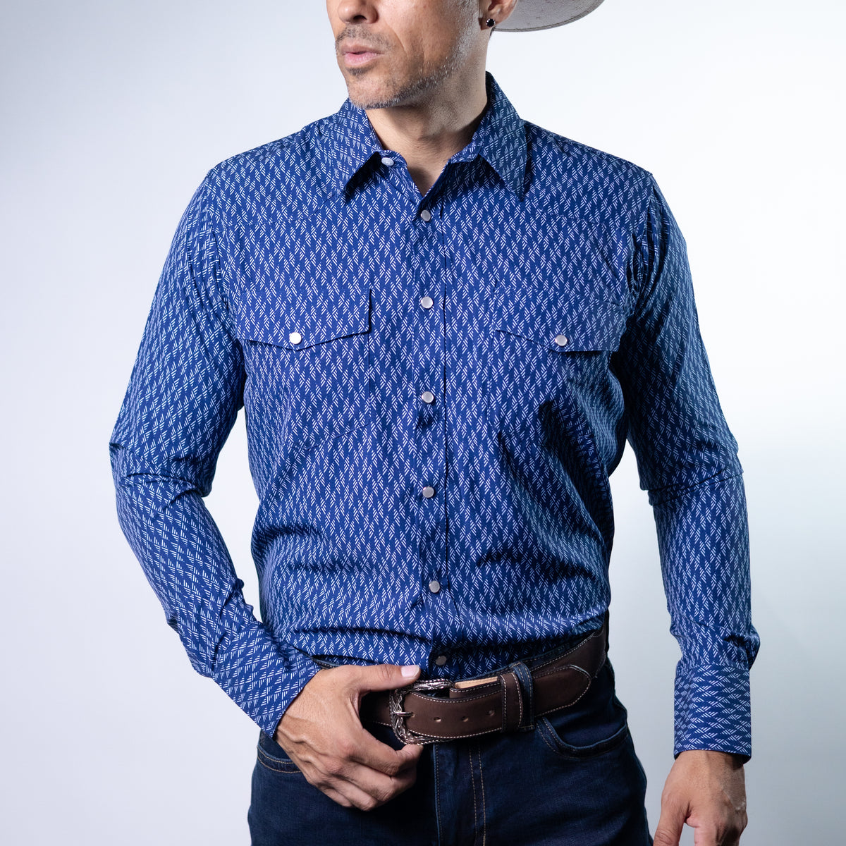 CAMISA MONTERO EST AZUL/BLANCO