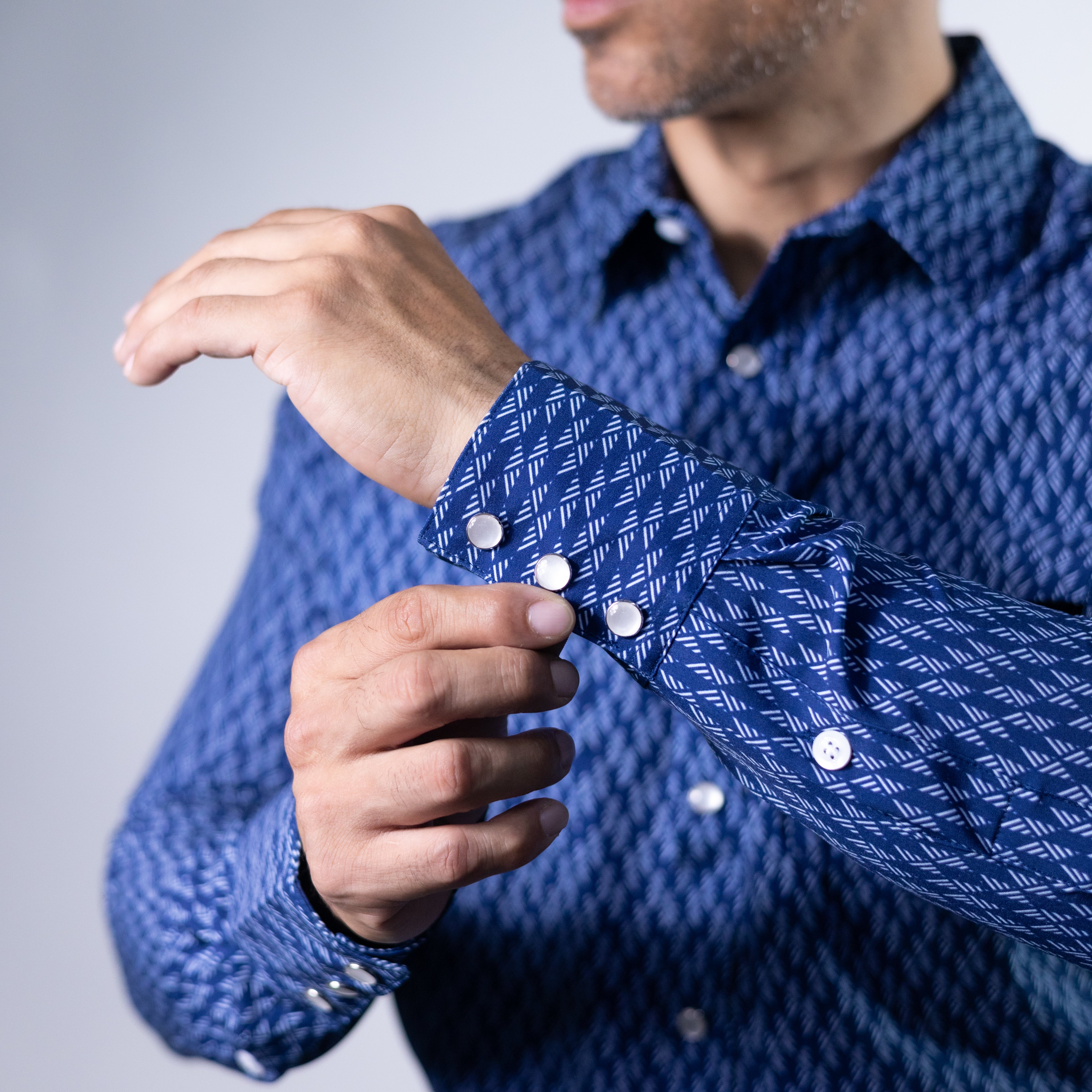 CAMISA MONTERO EST AZUL/BLANCO