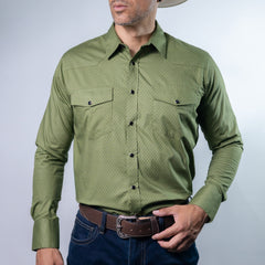 CAMISA MONTERO EST OLIVO PUNTOS