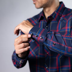 CAMISA MONTERO CUA MARINO/ROJO