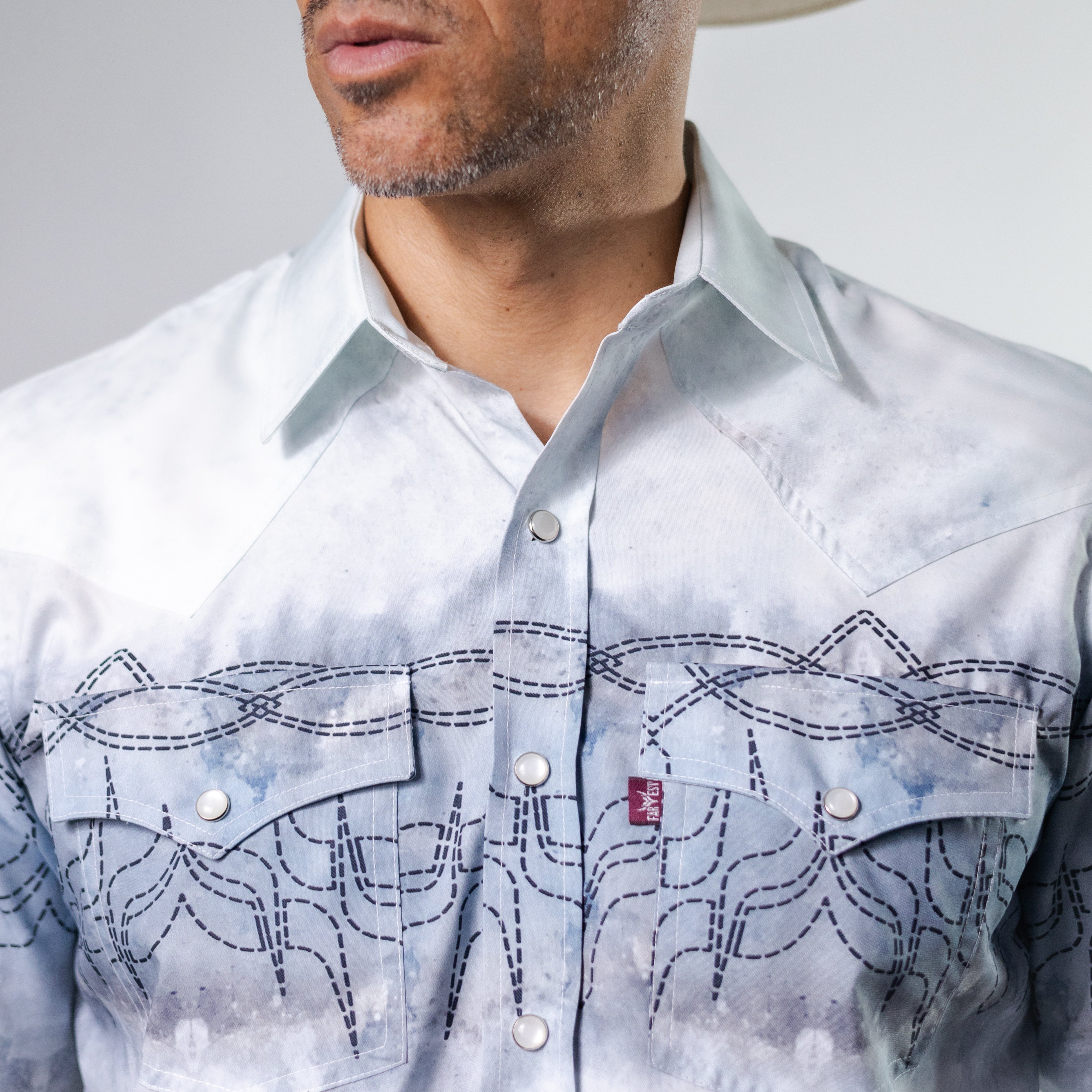 CAMISA FAR WEST EST LINEA TORO GRIS
