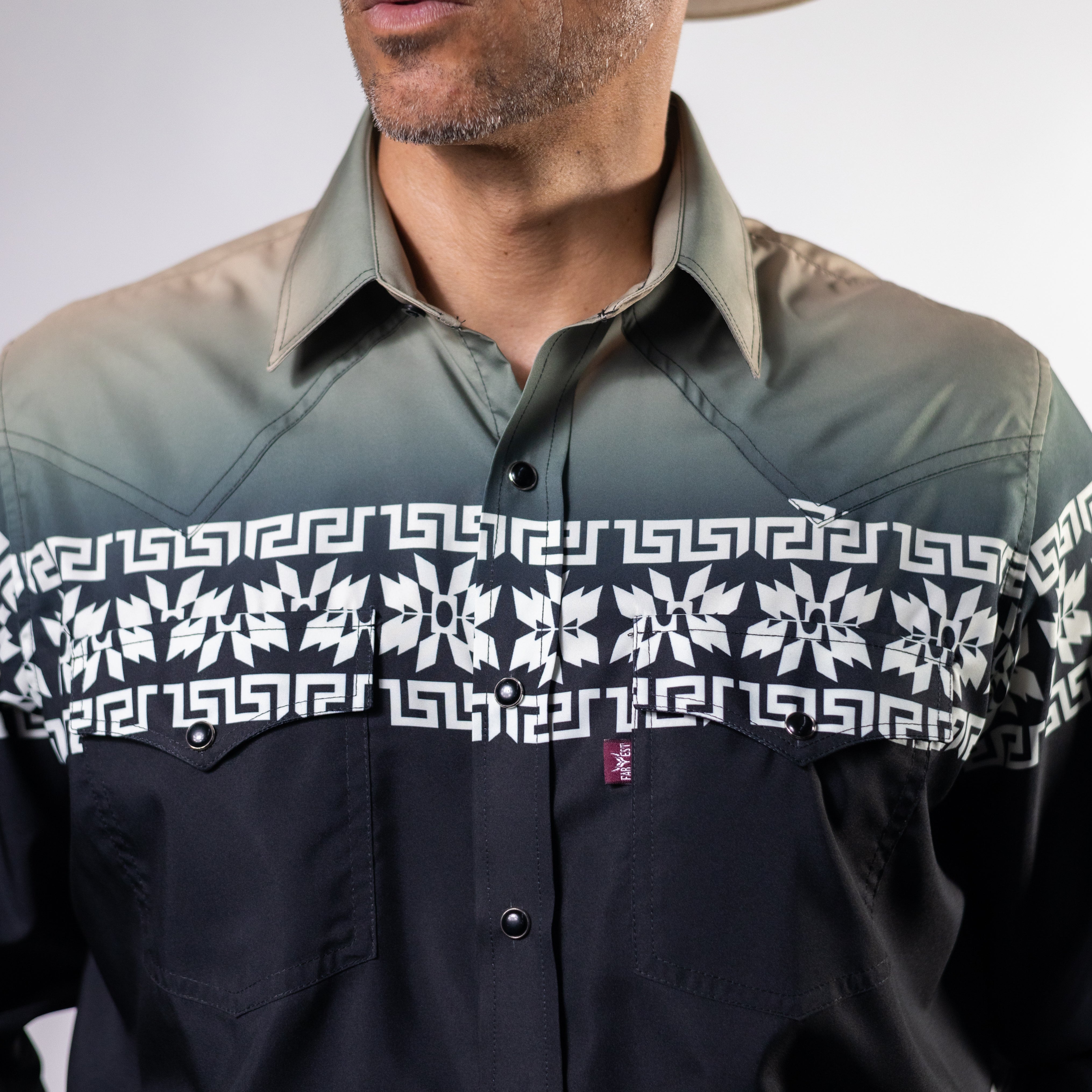 CAMISA FAR WEST EST LINEA VERDE/AZUL