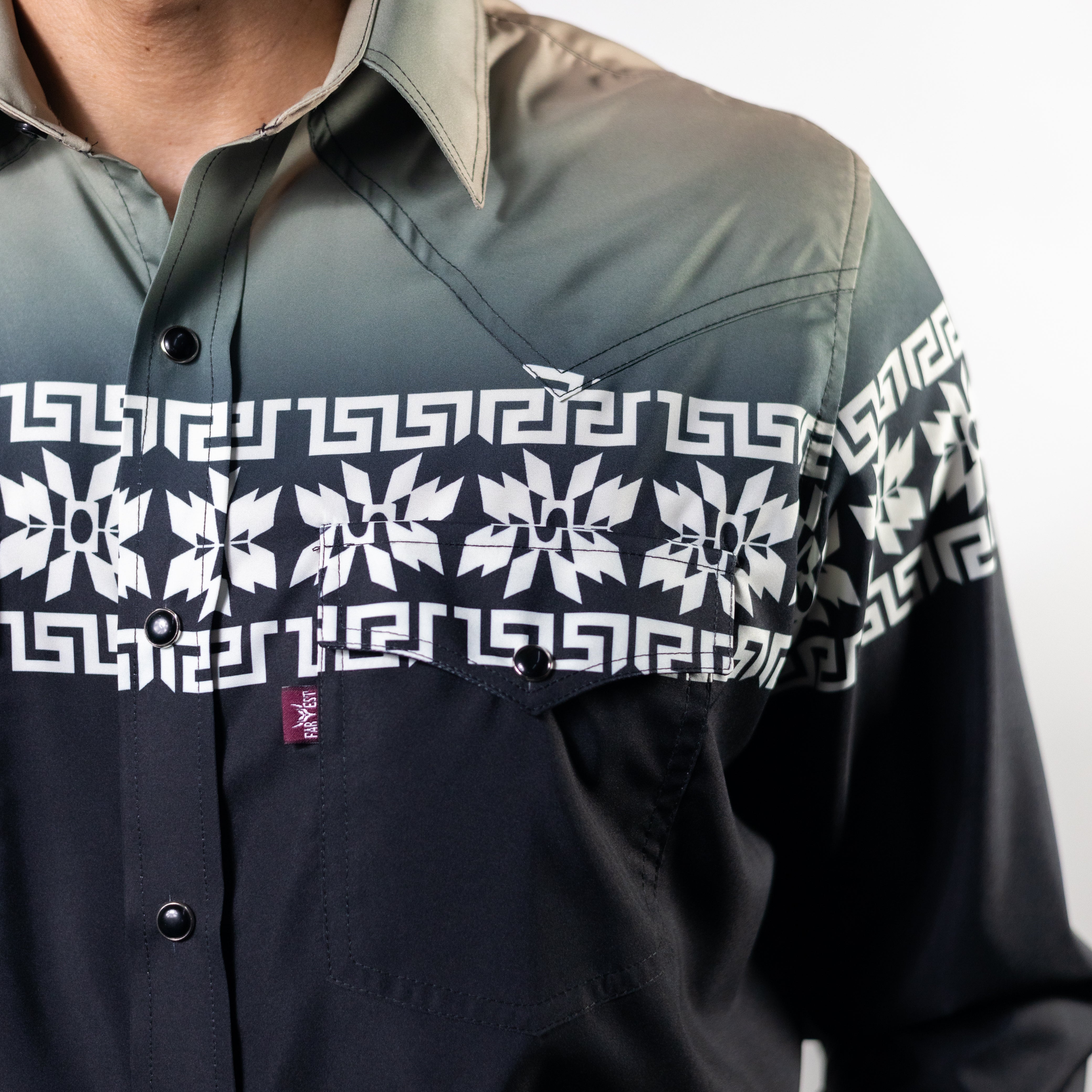 CAMISA FAR WEST EST LINEA VERDE/AZUL