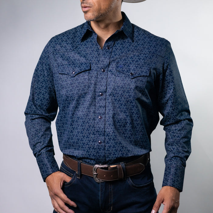 Camisa 1800W Estampada Prisma Marino