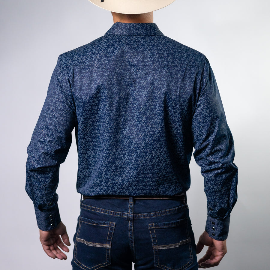 Camisa 1800W Estampada Prisma Marino