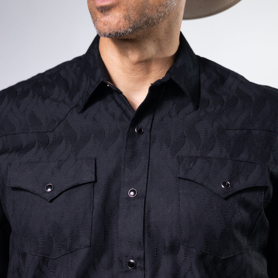 Camisa 1800W Estampada Textura Negro