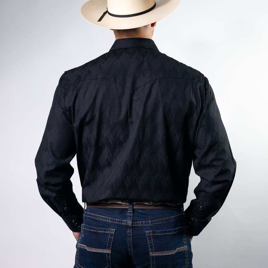 Camisa 1800W Estampada Textura Negro