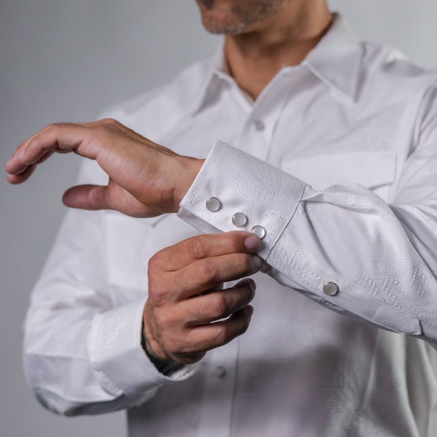 Camisa 1800W Estampada Textura Banco