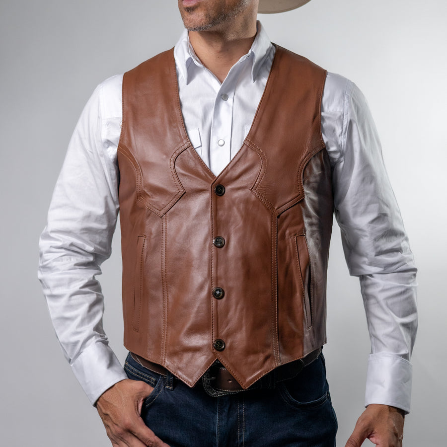 Chaleco Very Vaquero Pelibuey Liso Miel Cl
