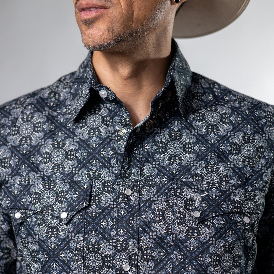 Camisa Cactus Estampada Tala Azul/Gris