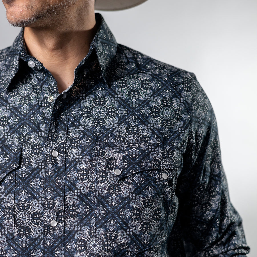 Camisa Cactus Estampada Tala Azul/Gris