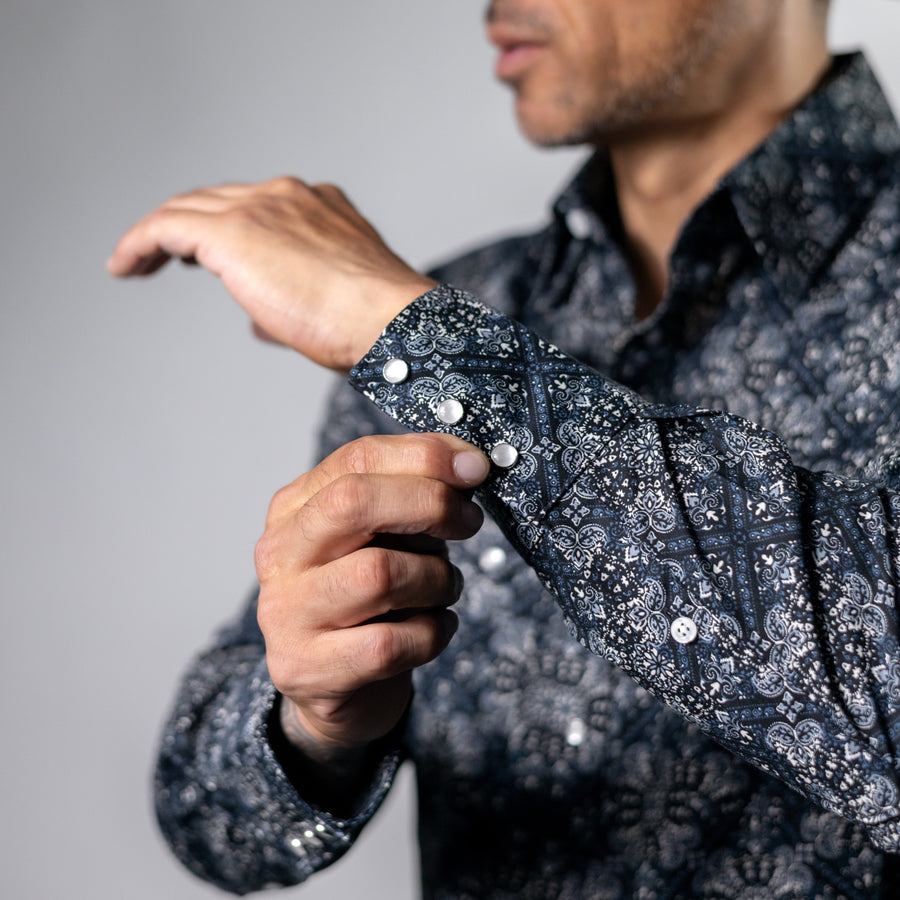Camisa Cactus Estampada Tala Azul/Gris
