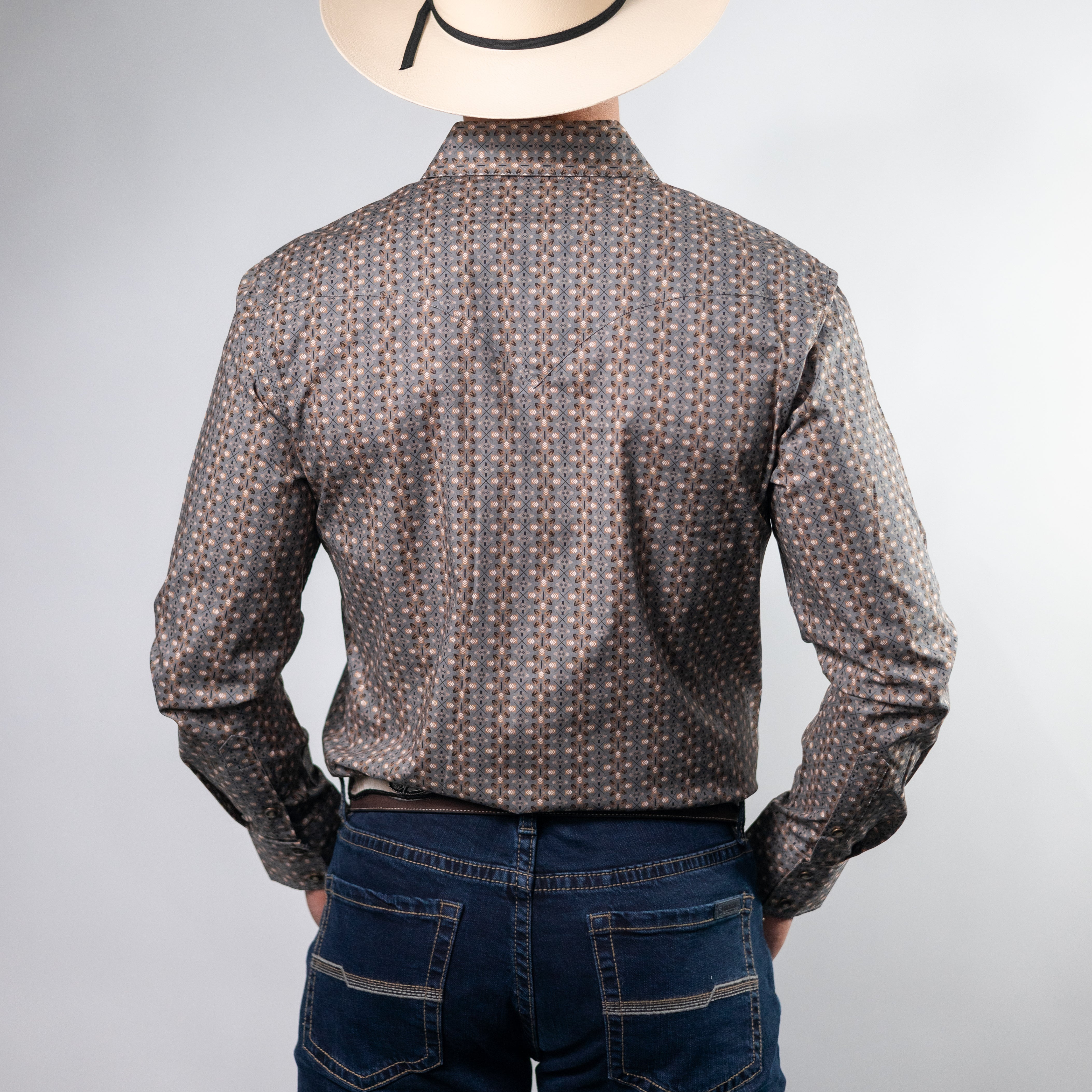 CAMISA ROCK&ROLL EST GEO DRK BROWN