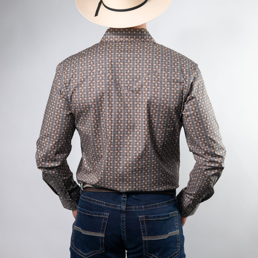 Camisa Rock&Roll Estampada Geo Drk Brown