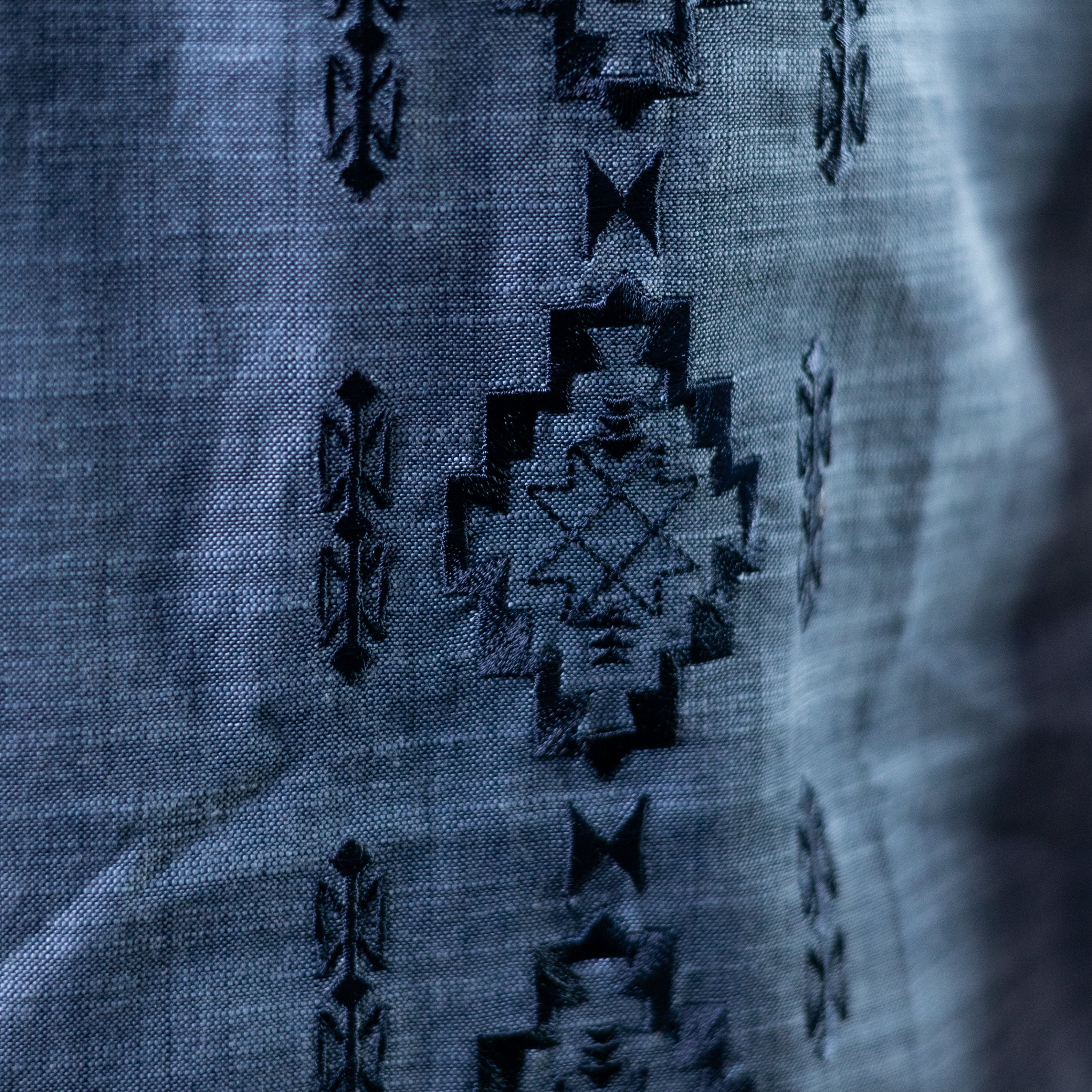 CAMISA PANHANDLE MC BORD MEZC AZUL