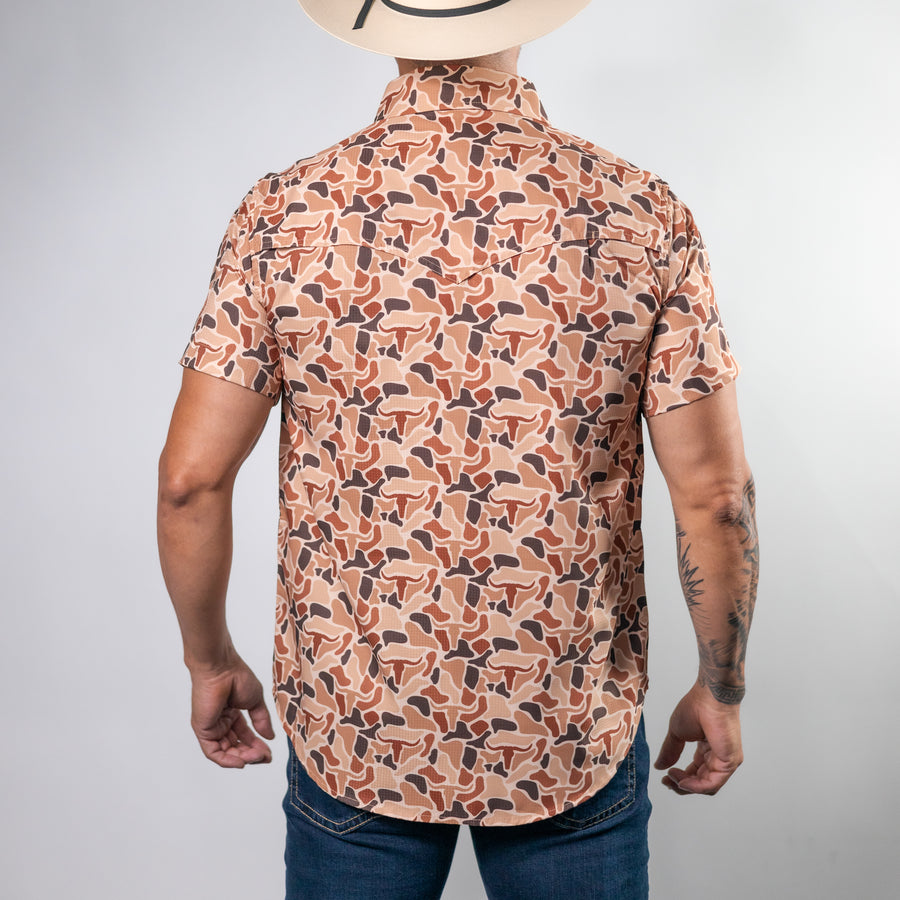 Camisa Rock&Roll Manga Corta Performance Estampada Camu