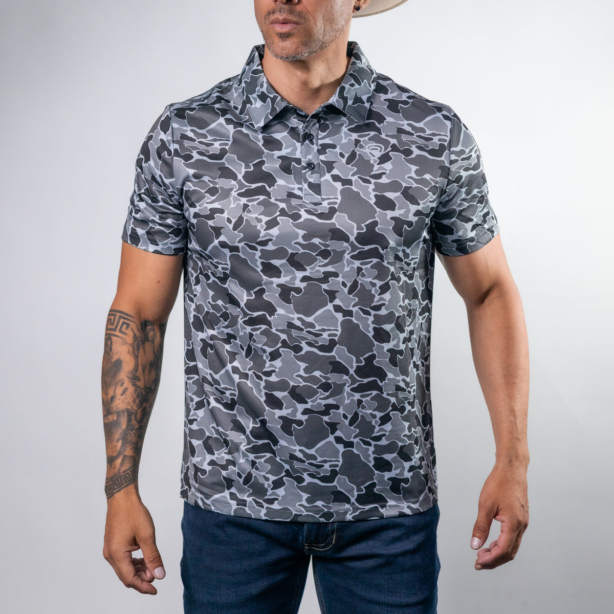 ROCK&ROLL POLO EST CAMU CHARCOAL