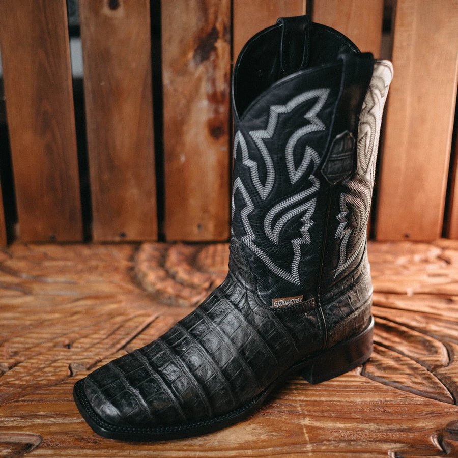 Bota Tejano Style Belly Print Cater Negro 049