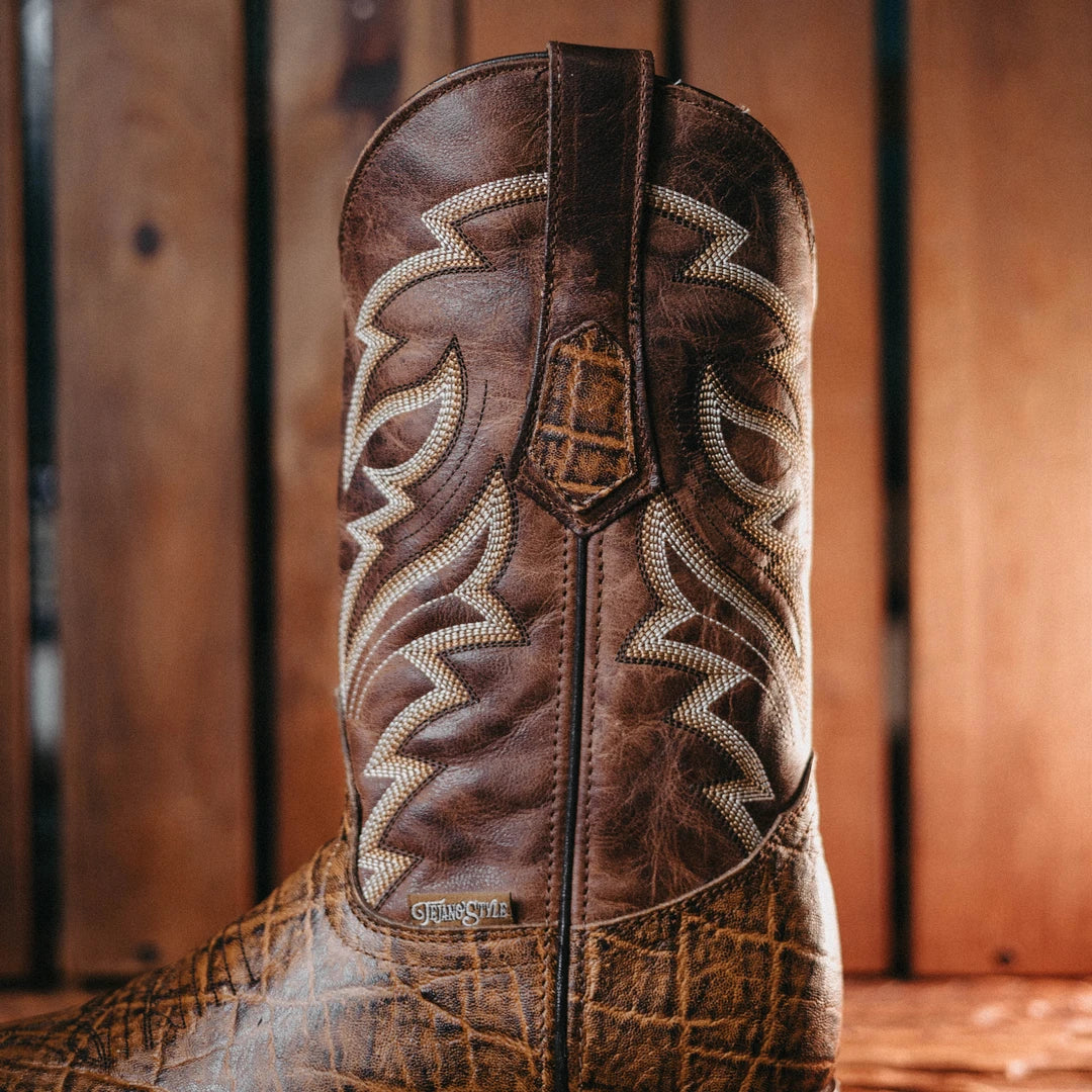 Bota Tejano Style Mamut Print Shedron 050