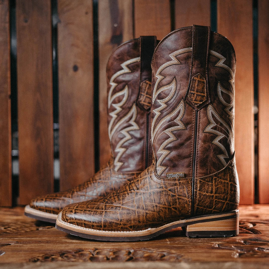 Bota Tejano Style Mamut Print Shedron 050