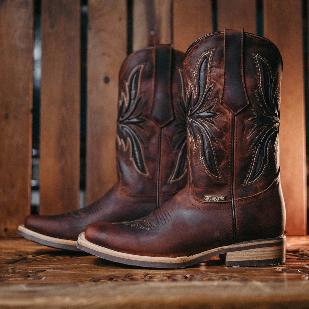Bota Tejano Style Fly Askar Moka Café Hombre 031