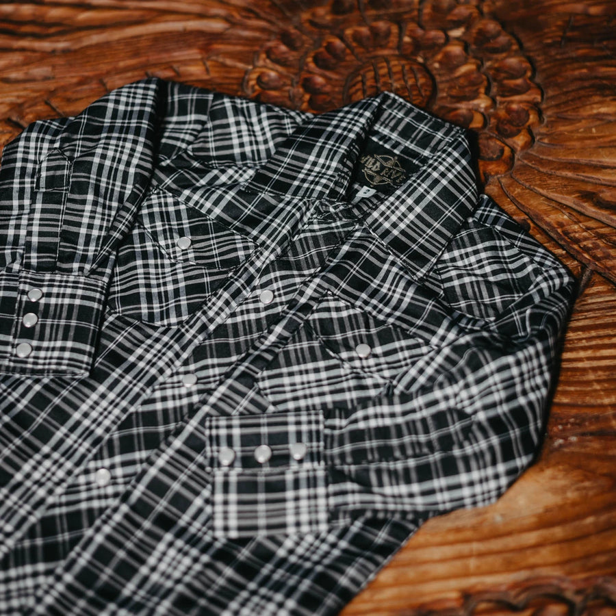 Camisa Wild River Kid Cuadros Negro/Blanco 011