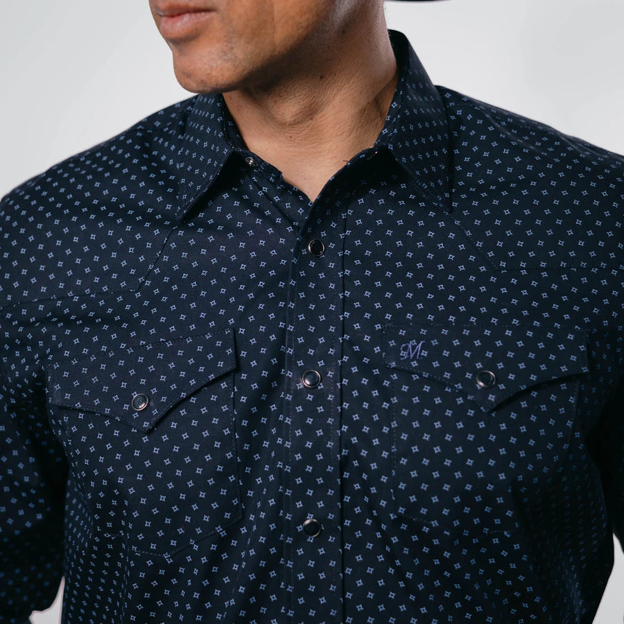 Camisa 1800 West Estampada Azul 007