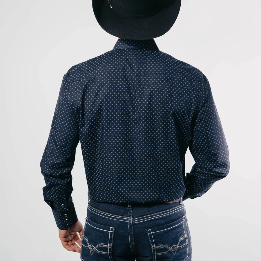 Camisa 1800 West Estampada Azul 007
