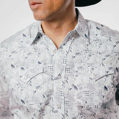 Camisa 1800 West Est Blanco/Negro 008