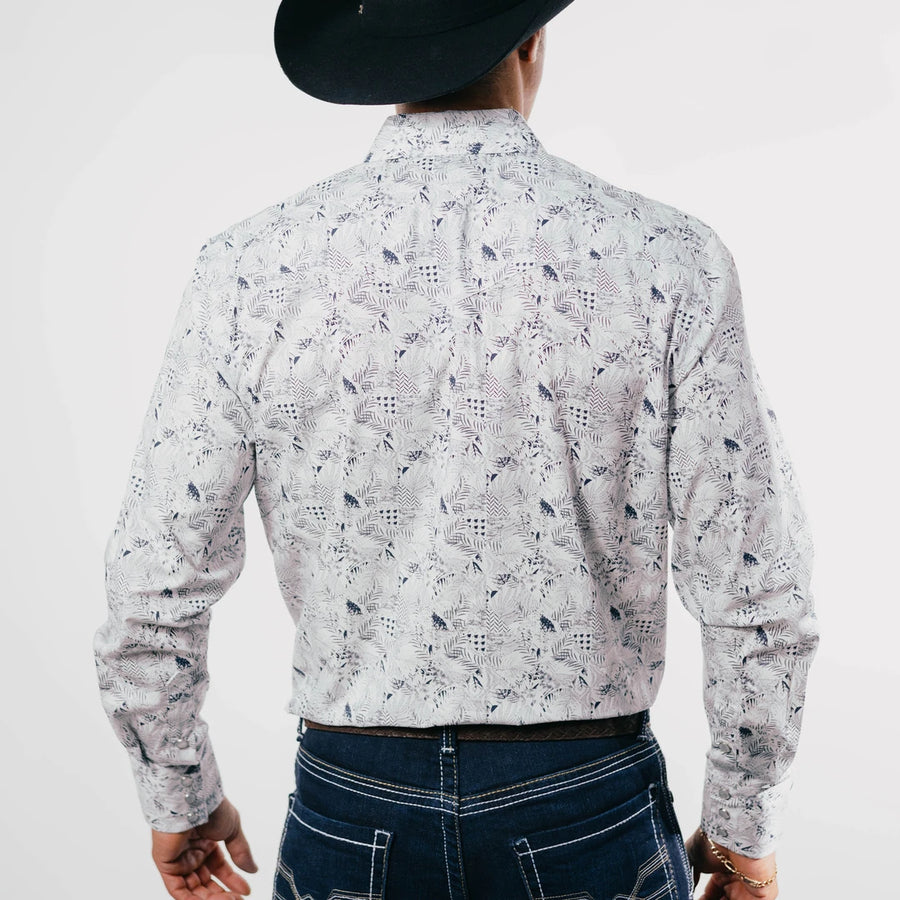 Camisa 1800 West Estampada Blanco/Negro 008