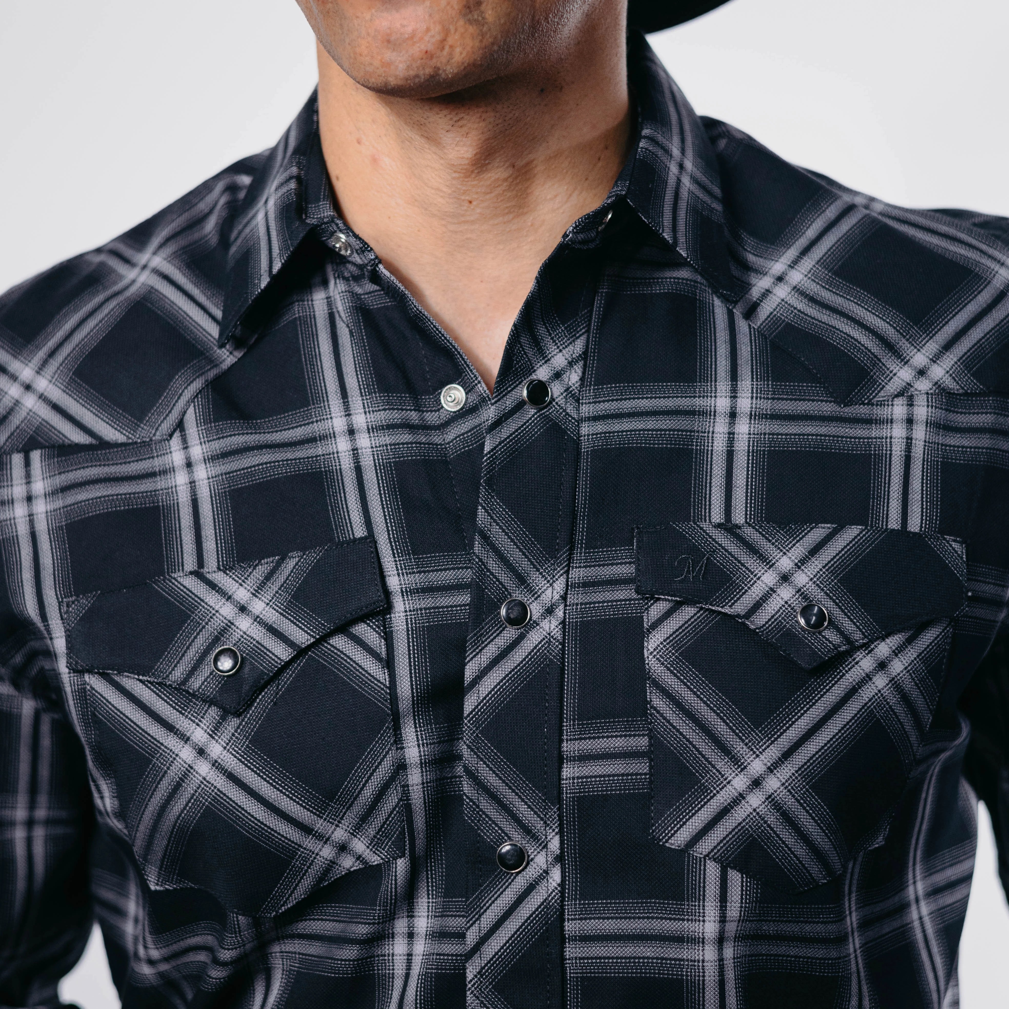 Camisa 1800 West Cua Negro/Gris 011