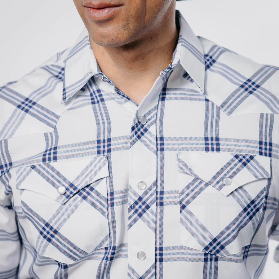 Camisa 1800 West Cuadros Blanco/Azul/Rojo 012