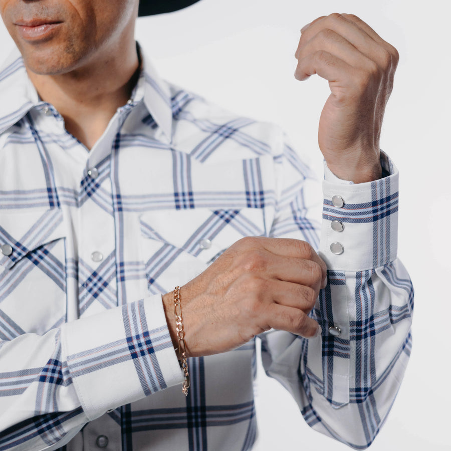Camisa 1800 West Cuadros Blanco/Azul/Rojo 012