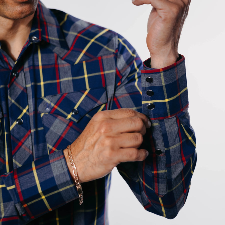 Camisa 1800 West Cuadros Azul/Amarillo/Rojo 013
