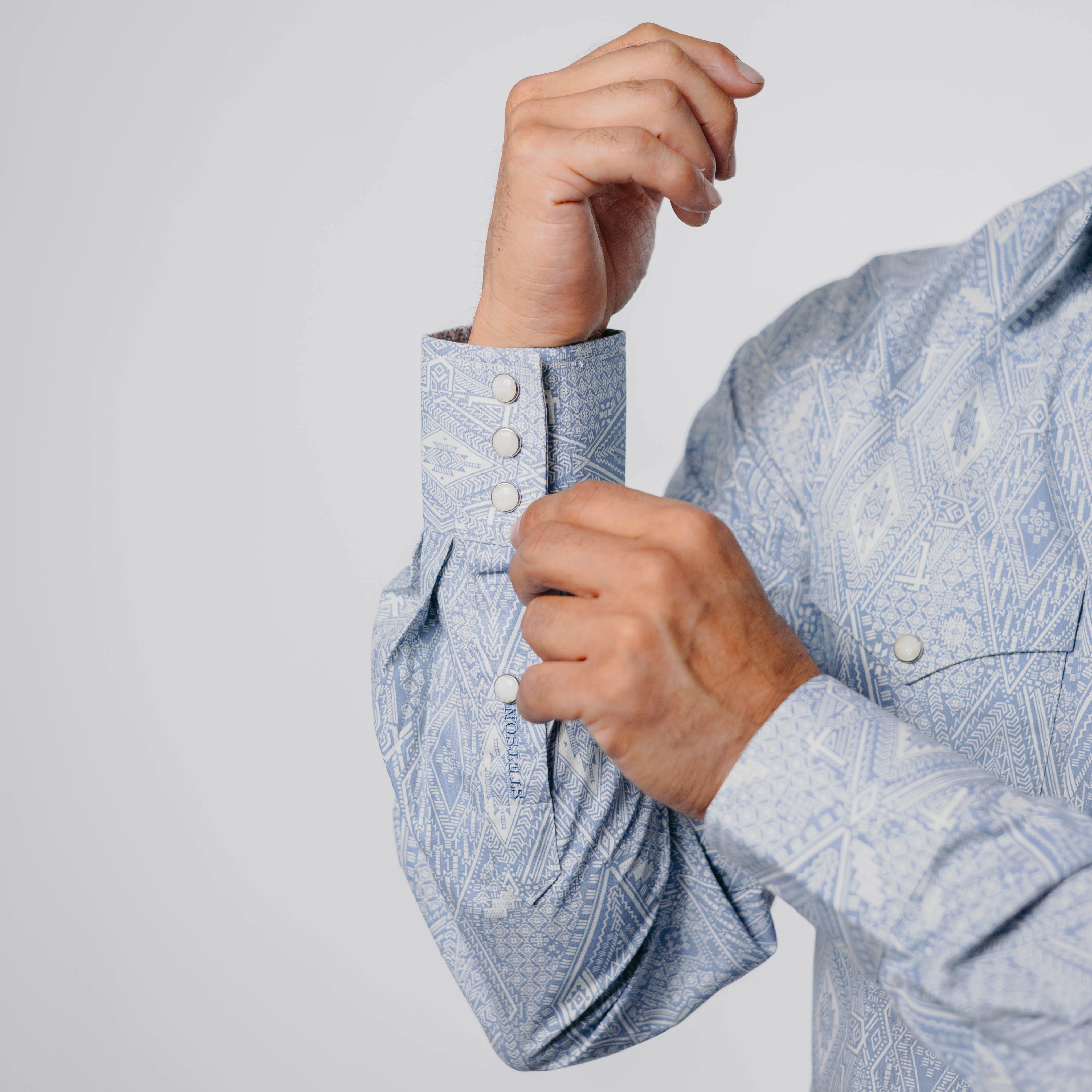 Camisa Stetson Est Aztec Azul 100