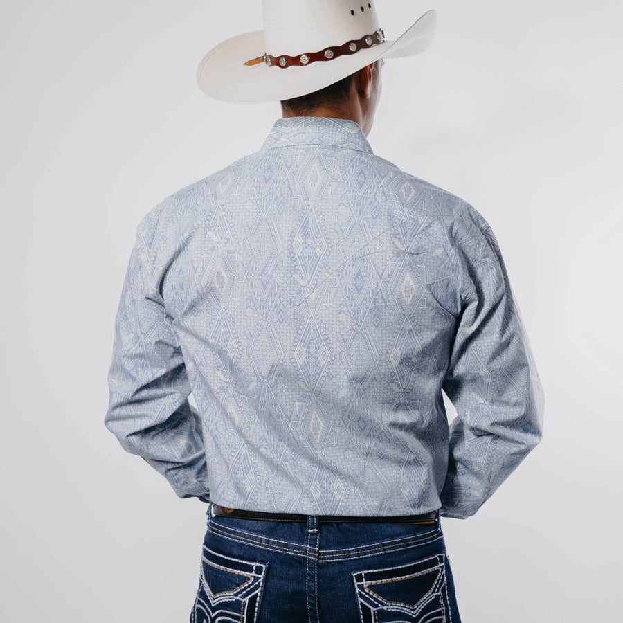 Camisa Stetson Estampada Aztec Azul 100