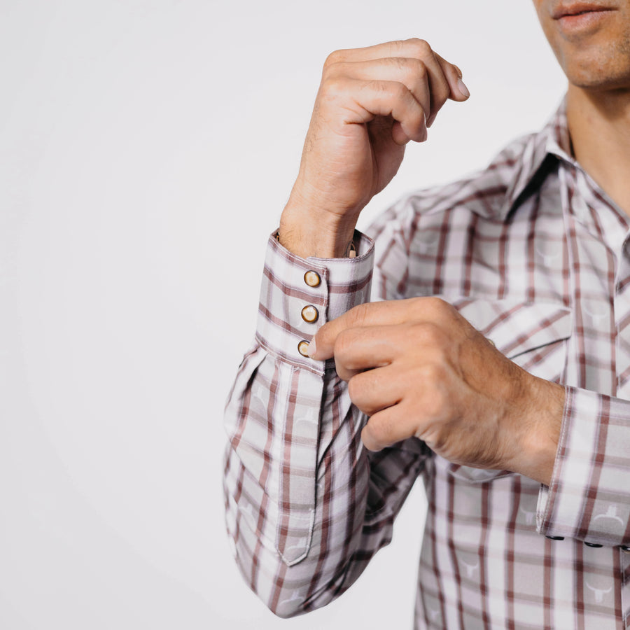 Camisa Rodeo West Estampada Blanco/Gris 037